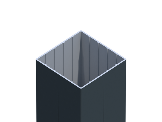 Alu Pfostenprofil 87x87mm - Anthrazitgrau / Weiß pulverbeschichtet