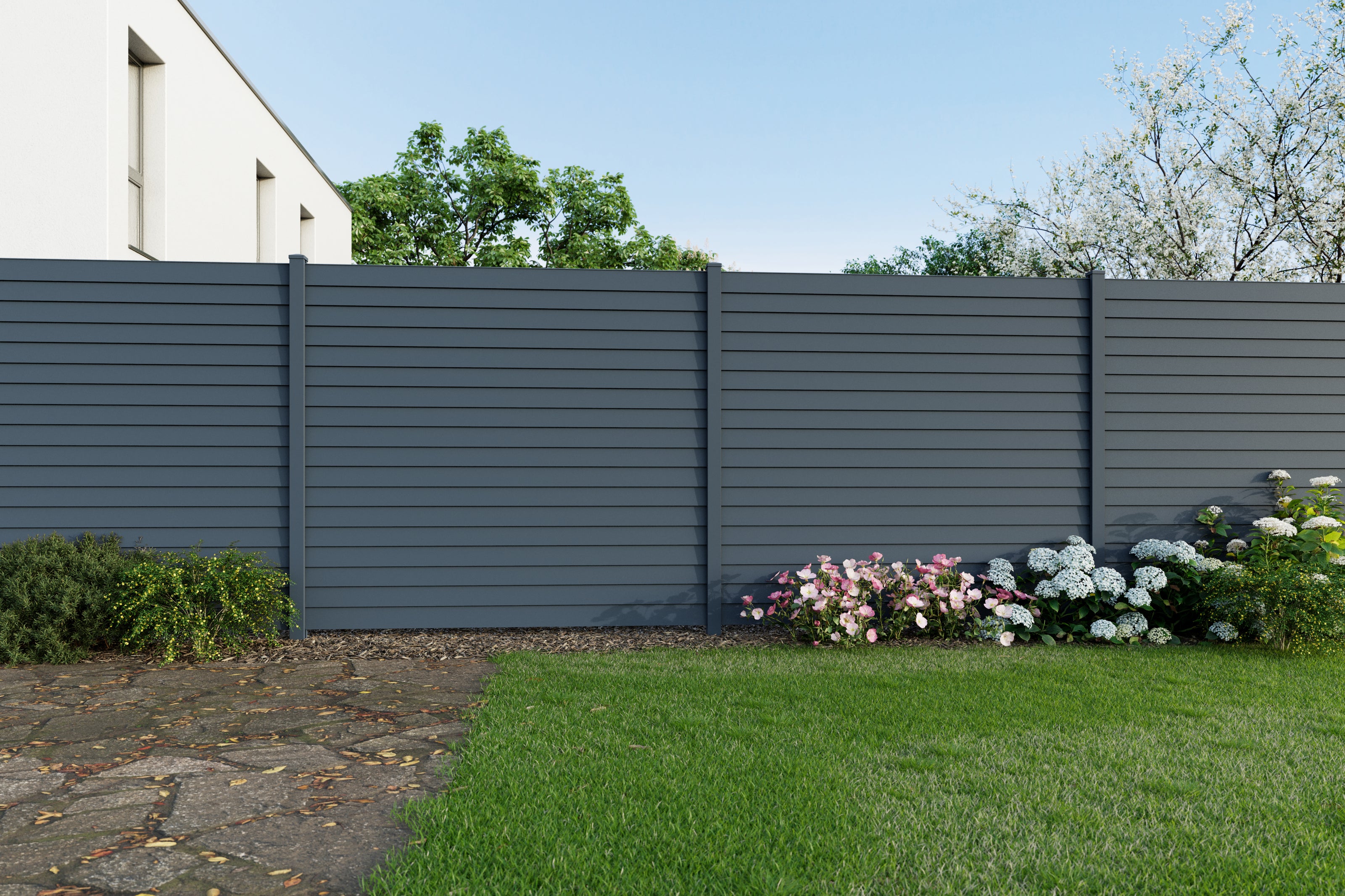 ALU Siichtschutzzaun Lamellen im.Garten