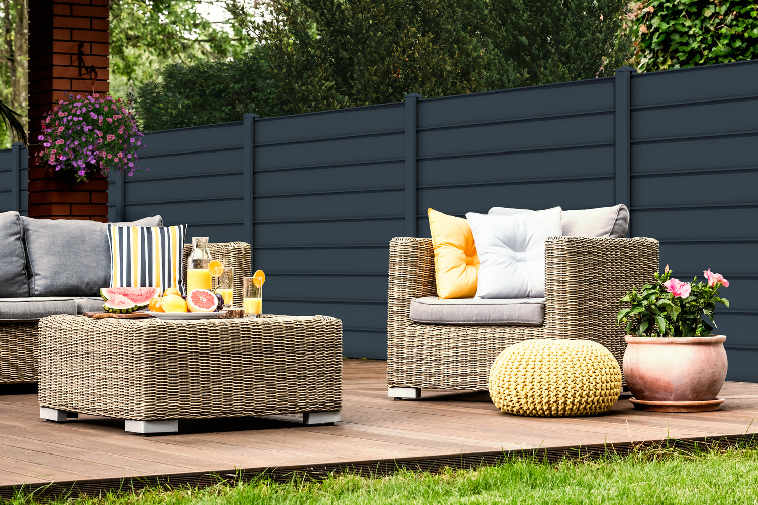 Alu Sichtschutzzaun Terrasse Rückseite