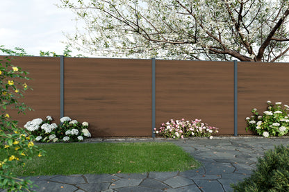 WPC Sichtschutzzaun Walnuss Garten